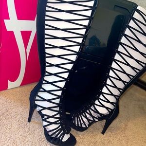 SUEDE TALL GLADIATOR SANDAL - WIDE WIDTH WIDE CALF